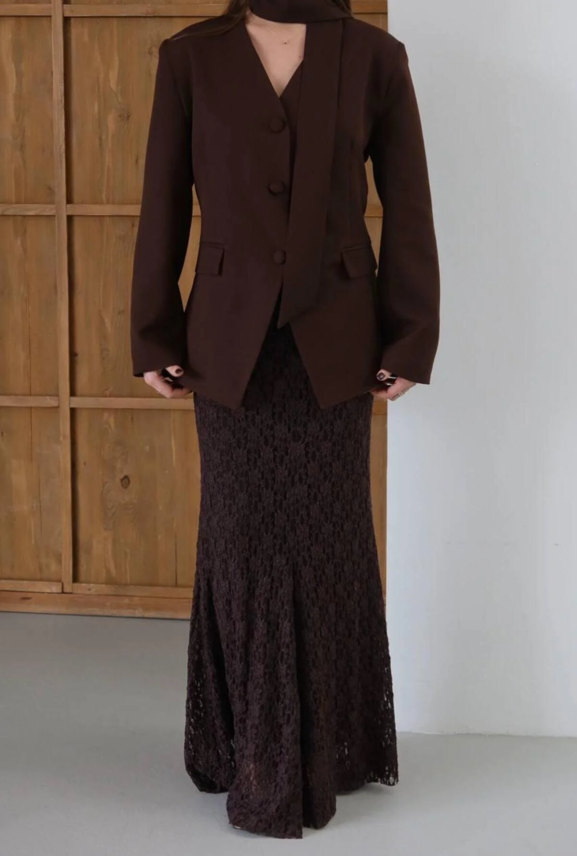 Brown Dentelle Skirt