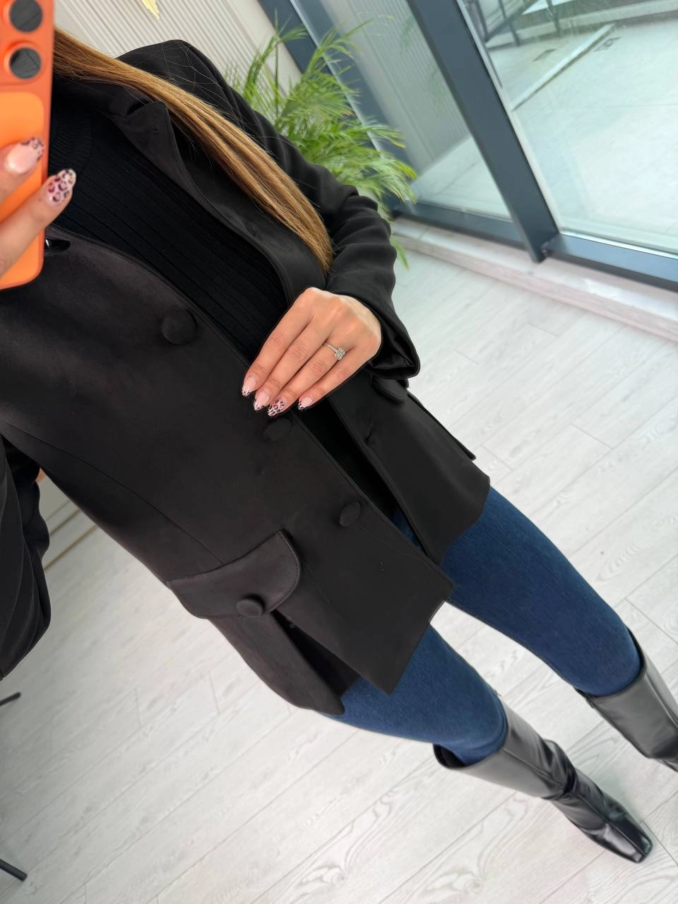 Chamois Black Jacket