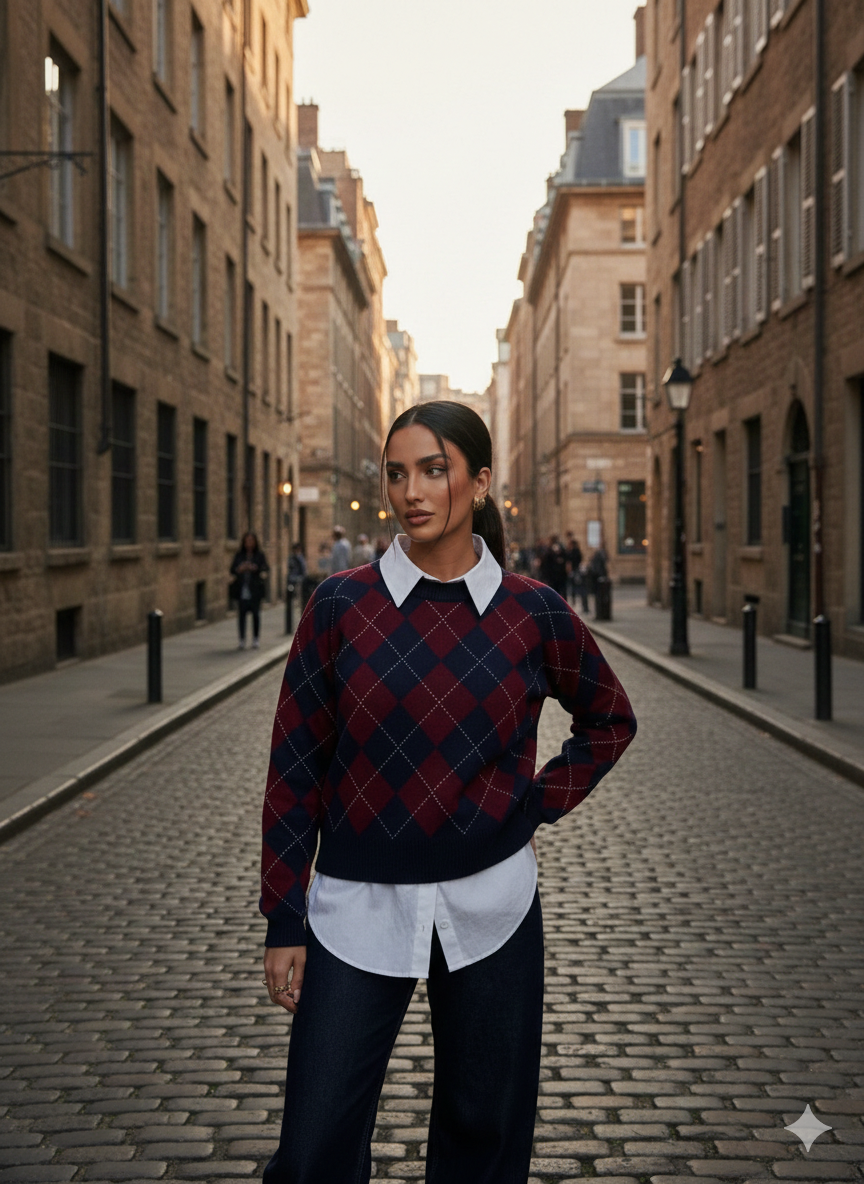 Burgundy Baklava Top