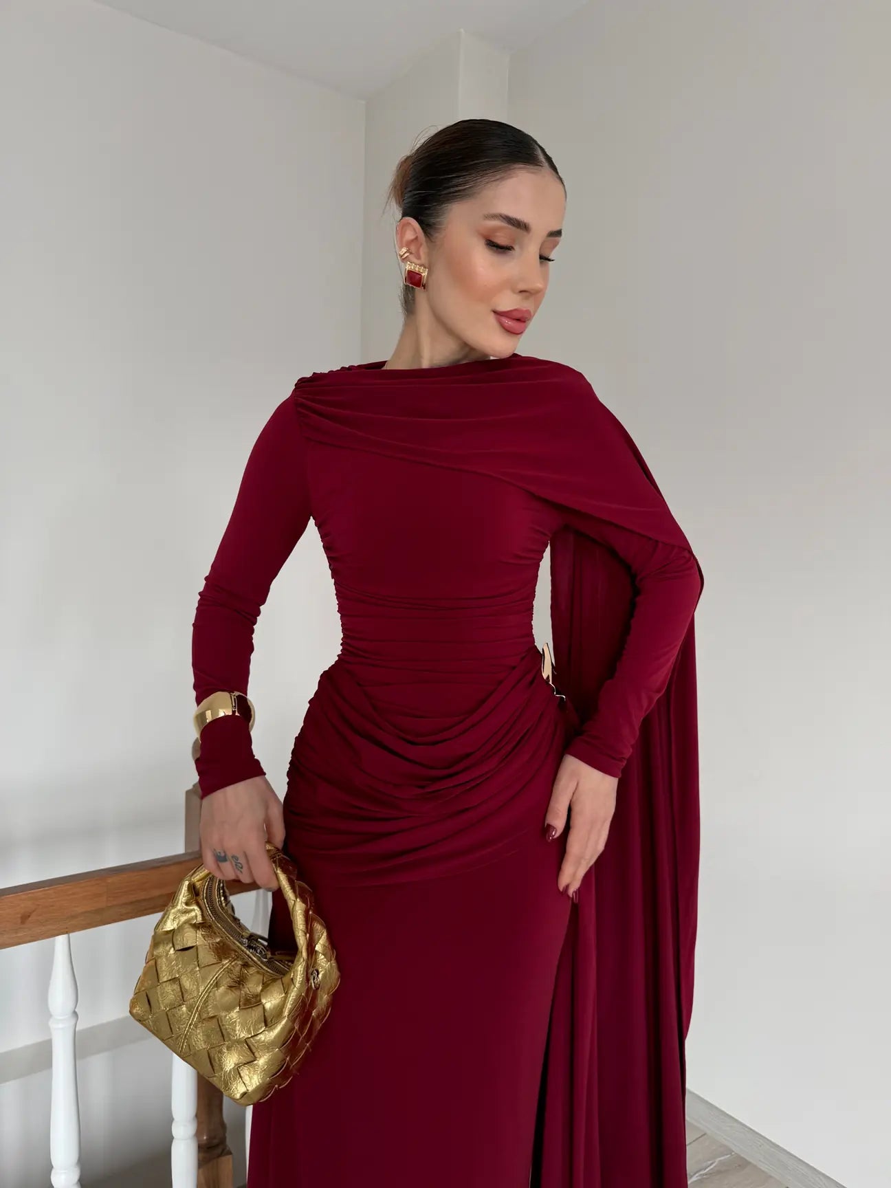 Burgundy Classy Dress