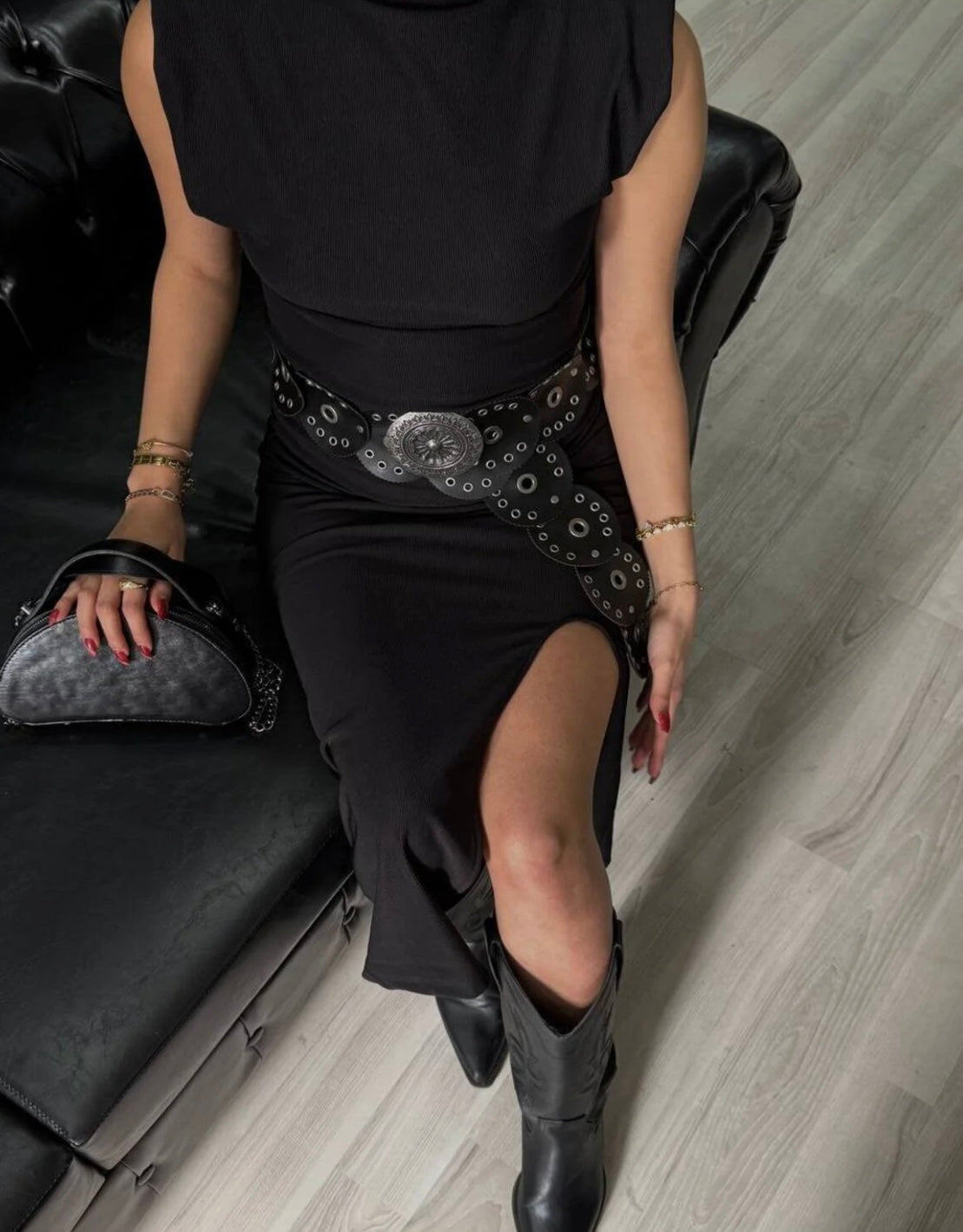 Black Concho Belt