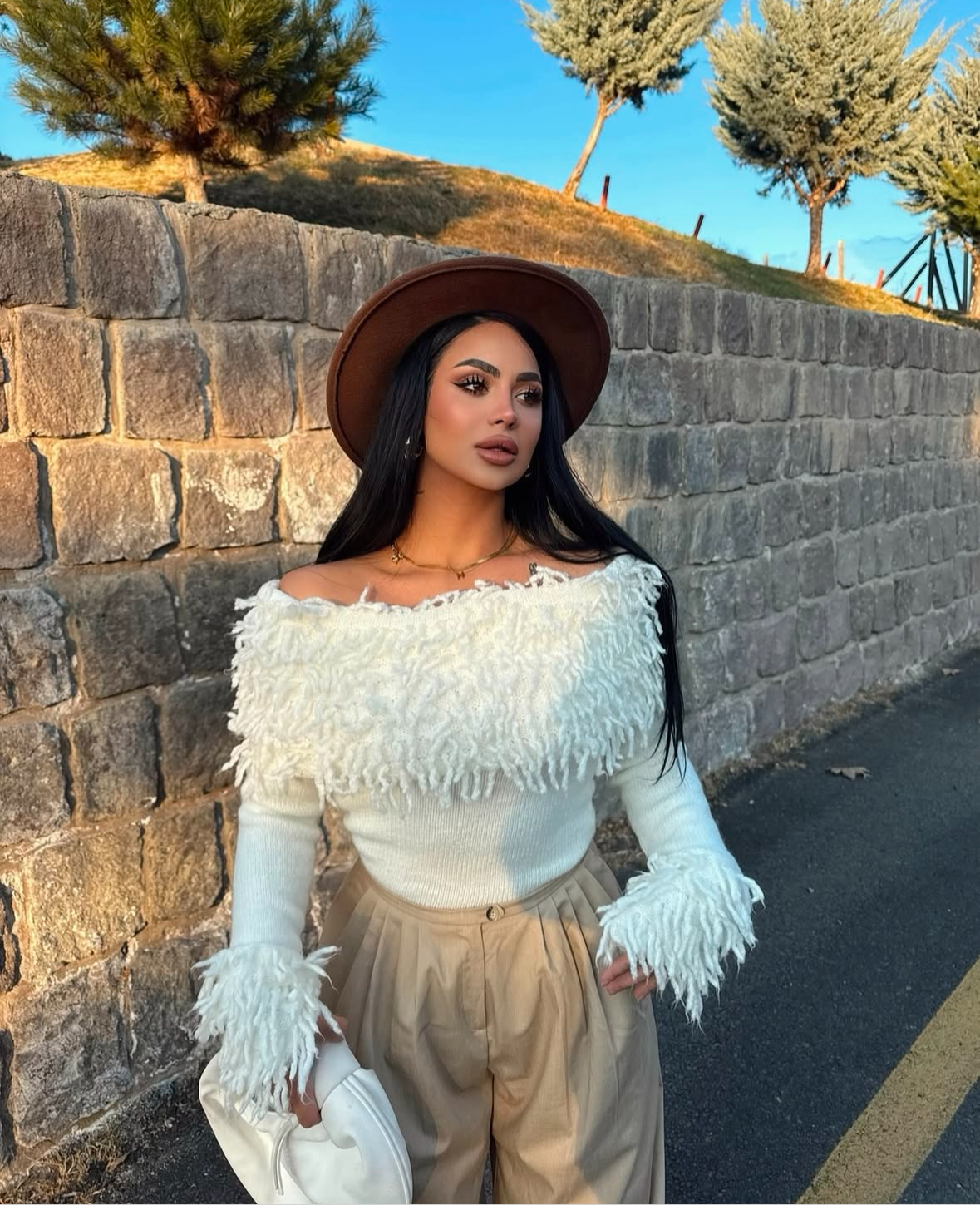 White Curls Off Shoulder Top