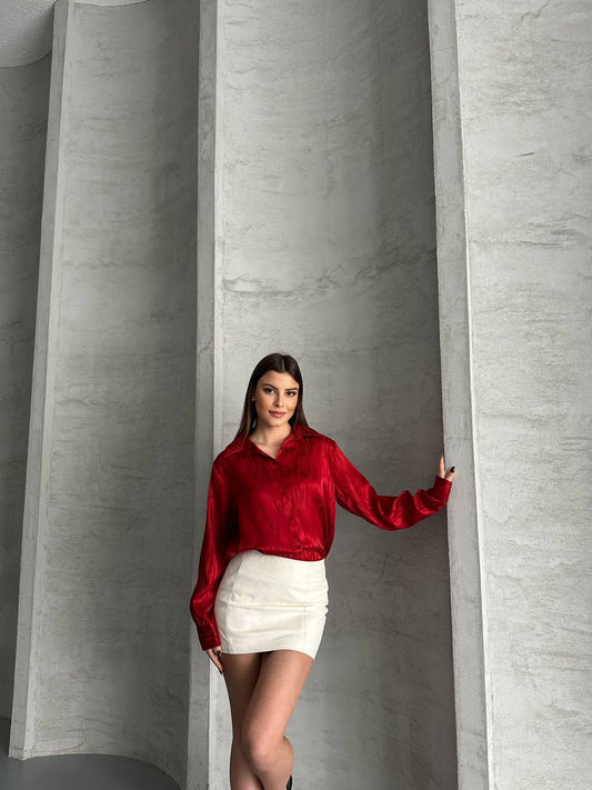 Burgundy Satin Chemise