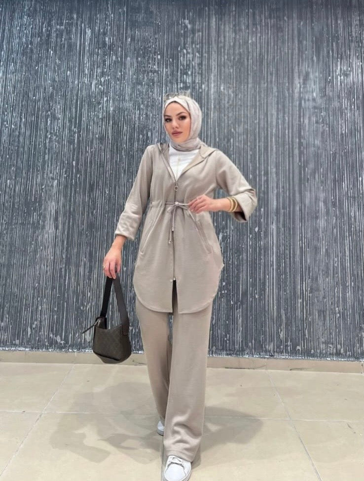 Beige Soft Luxe Tracksuit