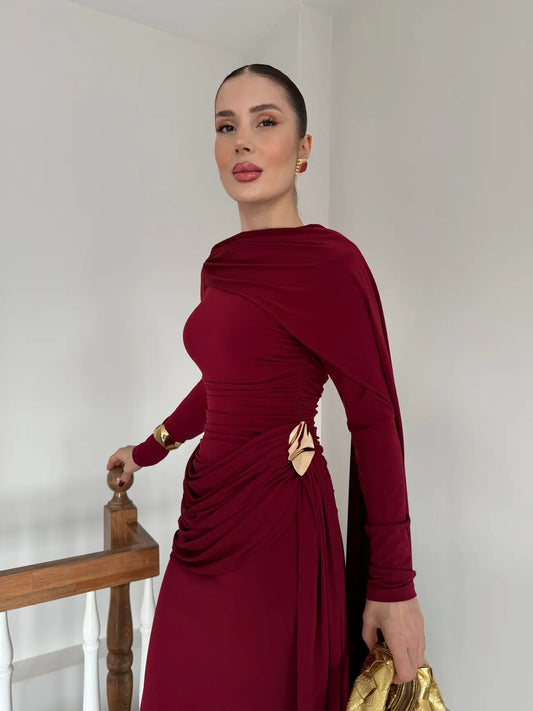 Burgundy Classy Dress