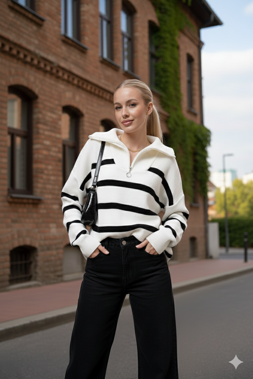 Casual Black Lines Sweater