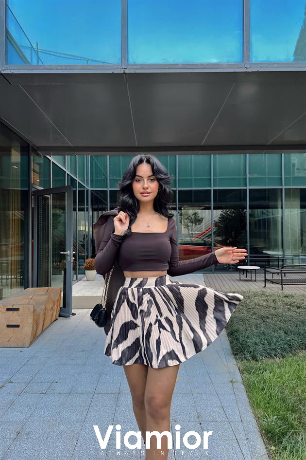 Zebra Plisse Skort