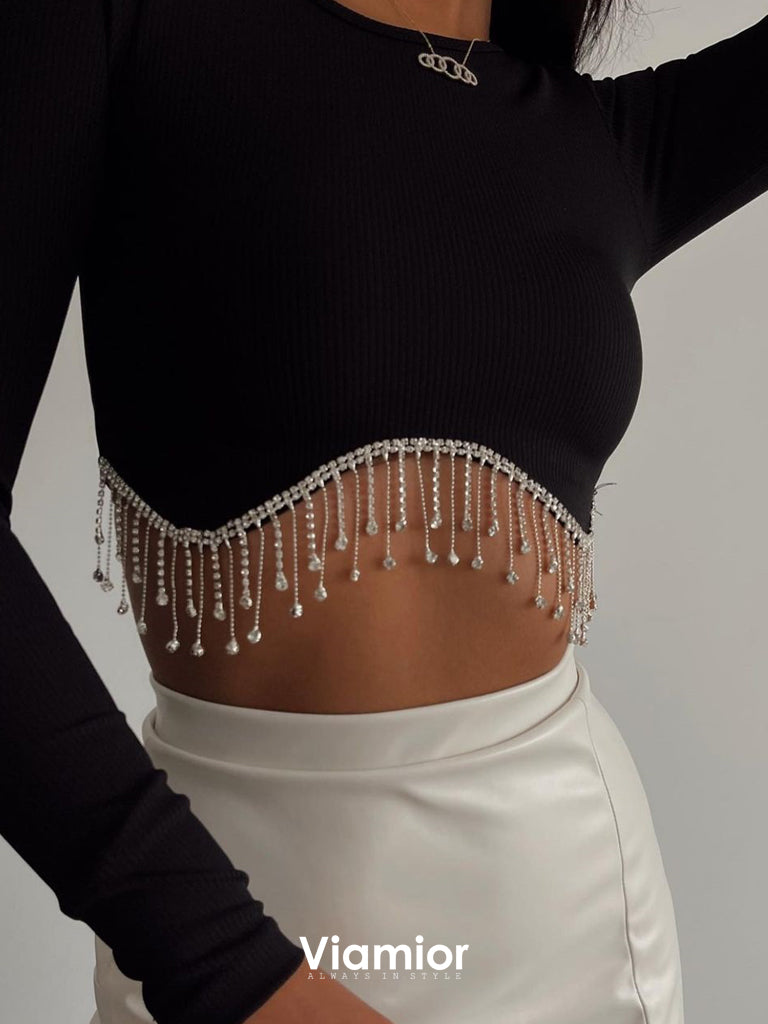 Black Diamond Crop Top