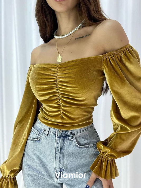 Velvet Mustard Top