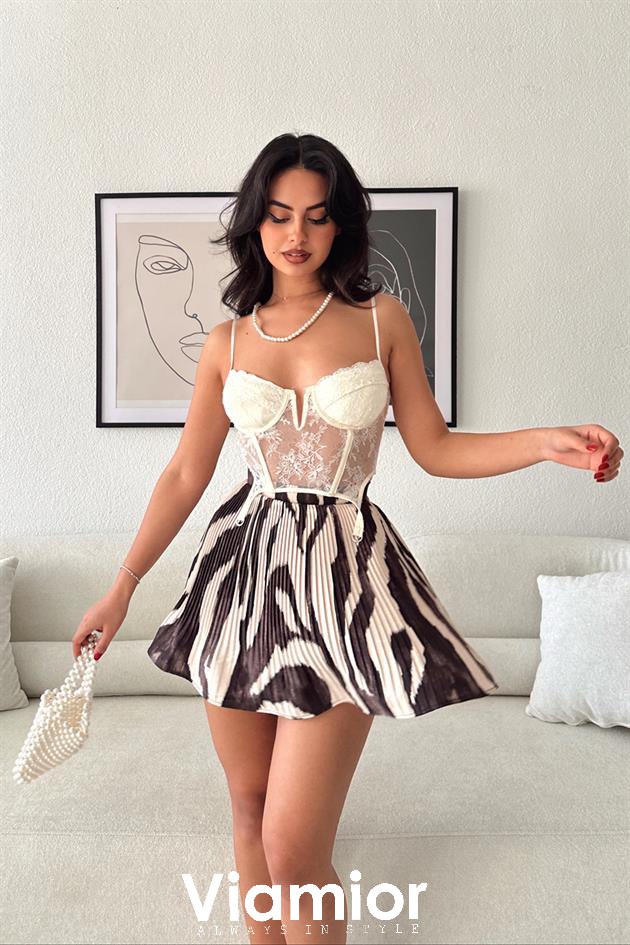 Zebra Plisse Skort